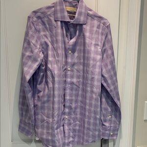 MICHAEL Michael Kors Purple Checkered Dress Shirt👵MT